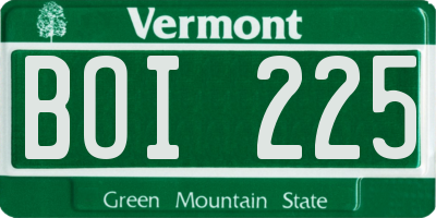VT license plate BOI225