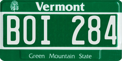 VT license plate BOI284