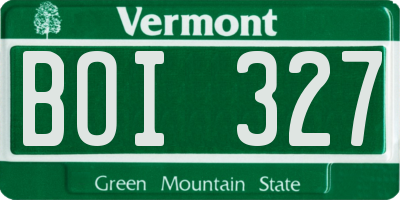 VT license plate BOI327