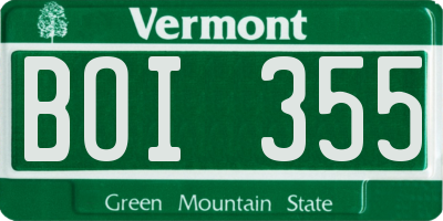VT license plate BOI355