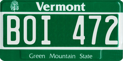 VT license plate BOI472