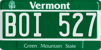 VT license plate BOI527