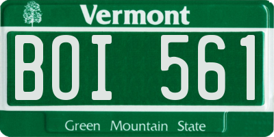 VT license plate BOI561