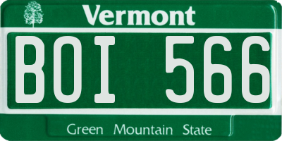 VT license plate BOI566