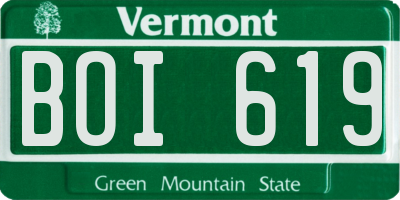 VT license plate BOI619