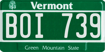 VT license plate BOI739