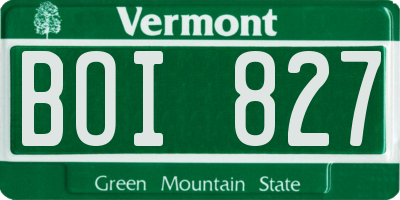 VT license plate BOI827
