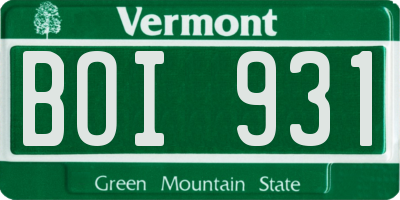 VT license plate BOI931