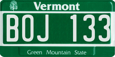VT license plate BOJ133
