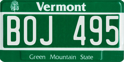 VT license plate BOJ495