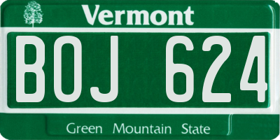 VT license plate BOJ624