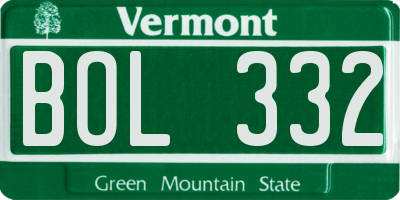VT license plate BOL332