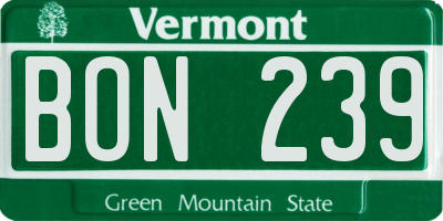 VT license plate BON239