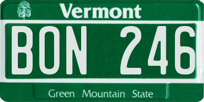 VT license plate BON246