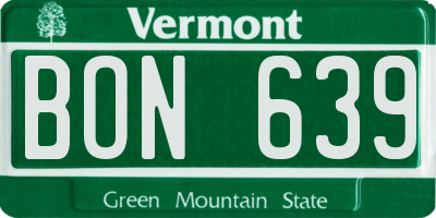 VT license plate BON639