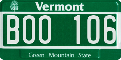 VT license plate BOO106