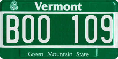 VT license plate BOO109