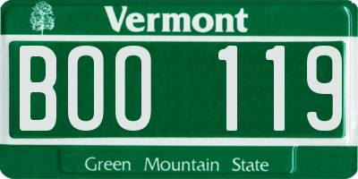 VT license plate BOO119