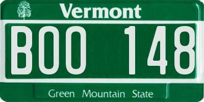 VT license plate BOO148