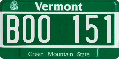 VT license plate BOO151
