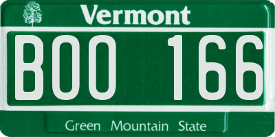 VT license plate BOO166
