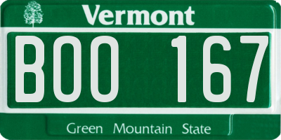 VT license plate BOO167