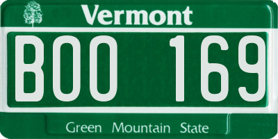 VT license plate BOO169