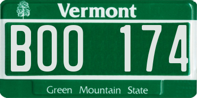 VT license plate BOO174