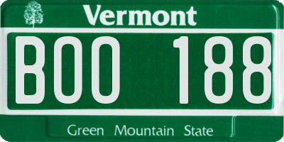 VT license plate BOO188