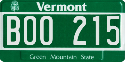VT license plate BOO215