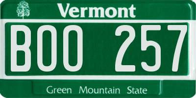 VT license plate BOO257