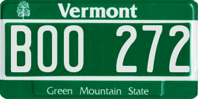 VT license plate BOO272