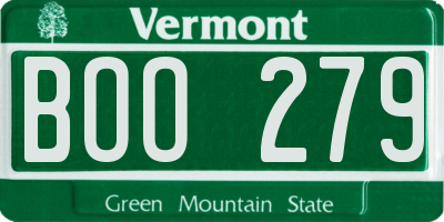 VT license plate BOO279