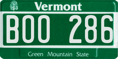 VT license plate BOO286