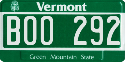 VT license plate BOO292