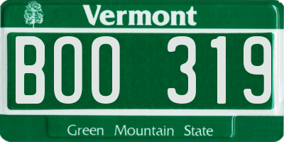 VT license plate BOO319