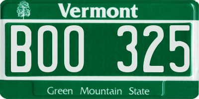 VT license plate BOO325