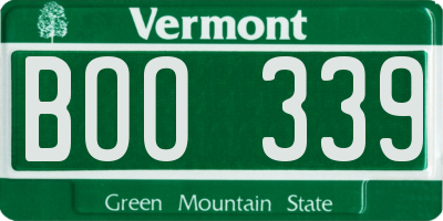 VT license plate BOO339