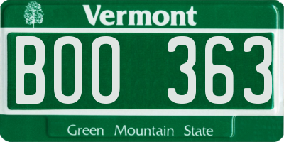 VT license plate BOO363