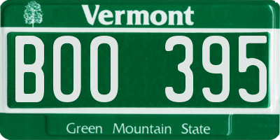 VT license plate BOO395