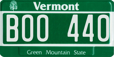 VT license plate BOO440