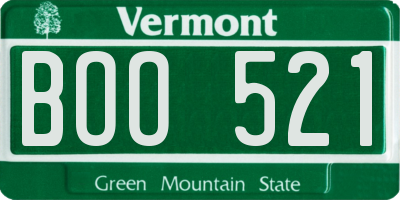 VT license plate BOO521