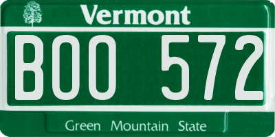 VT license plate BOO572