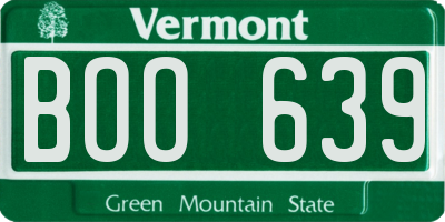 VT license plate BOO639