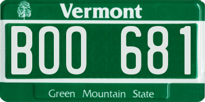 VT license plate BOO681