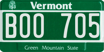 VT license plate BOO705