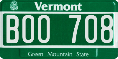 VT license plate BOO708