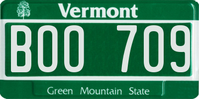 VT license plate BOO709