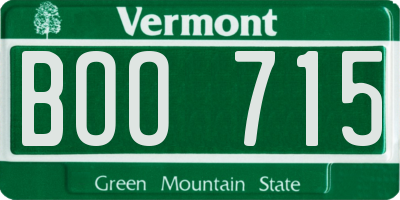VT license plate BOO715