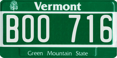 VT license plate BOO716